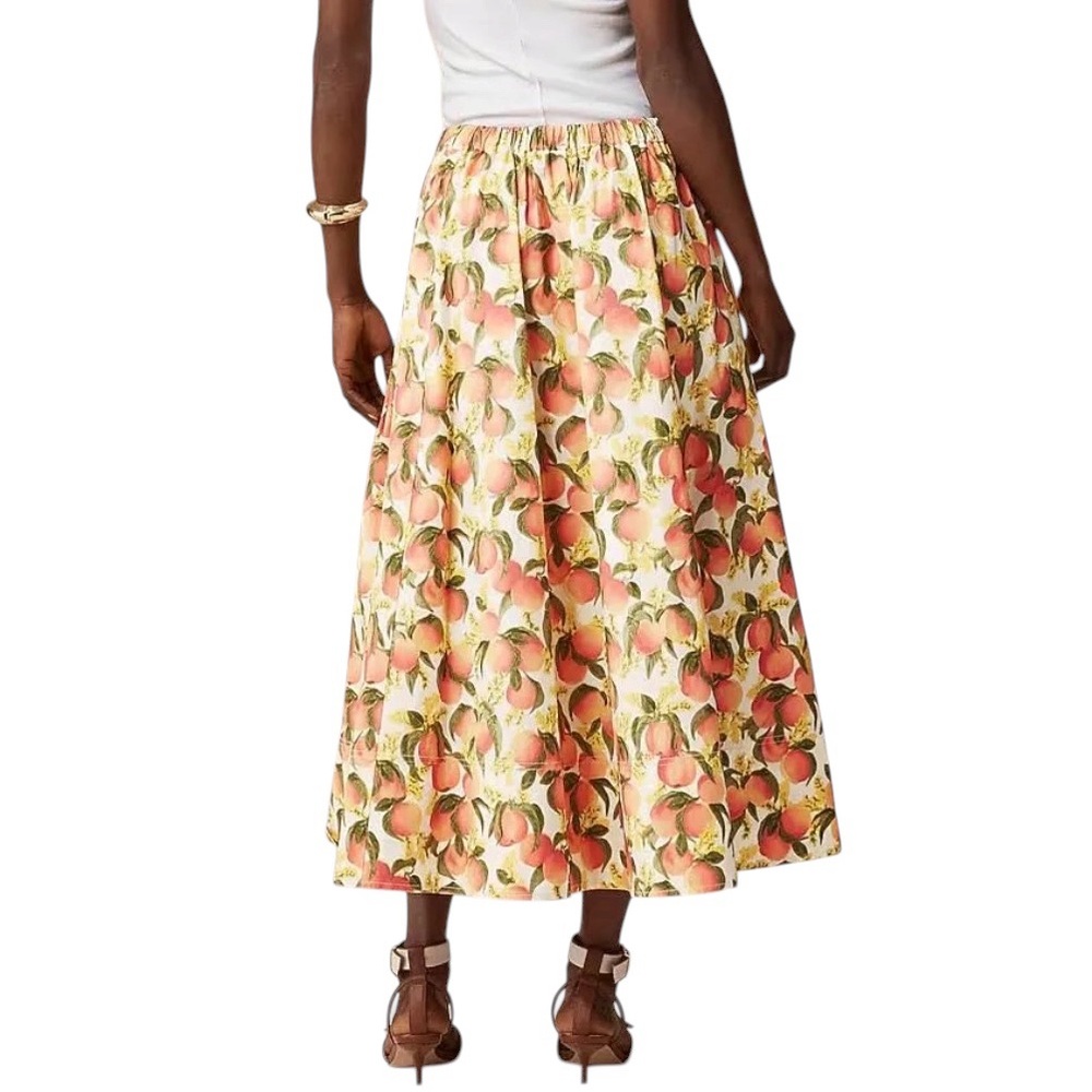 NWT J. Crew A-line Flowy Maxi Skirt in Peach Print - Size 2 - Picture 3 of 16